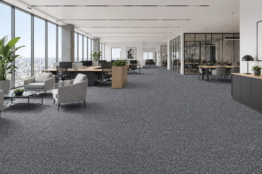 Condor Carpets, Koberec metráž Extreme 77, na mieru, šíře 4m,5m, šedá, ab (mriežka), chodba / predsieň