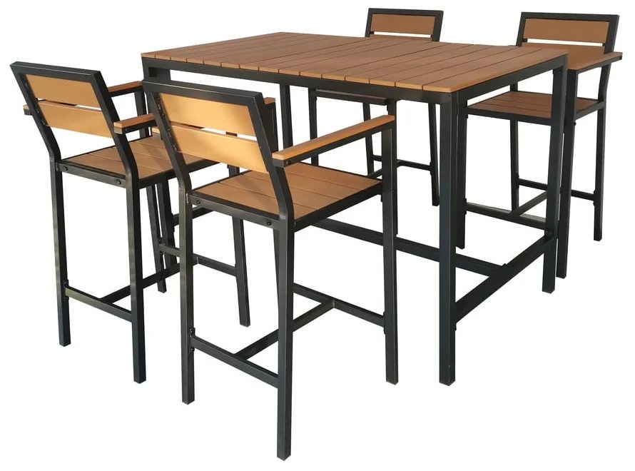 Záhradná jedálenská súprava v prírodnej farbe pre 4 osoby Nova – Bonami Selection