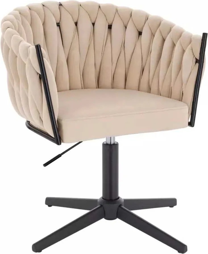 LuxuryForm DESIGN Stolička NORDEN VELUR na čiernom kríži - krémová