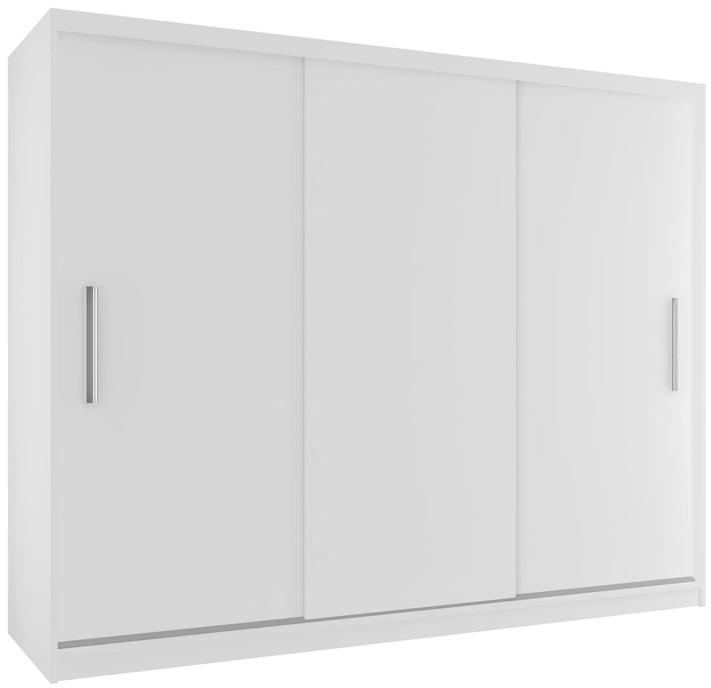 Šatníková skriňa 232 cm Belini biely mat s posuvnými dverami  SI SZP4/2/1W/3W/0/AL