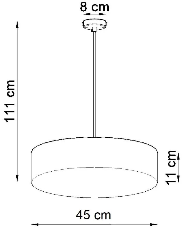 Závesné svietidlo Arena, 1x čierne plastové tienidlo, (biely plast), (fi 45 cm)