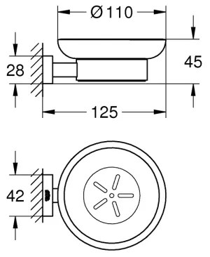 GROHE 40754001 - Miska na mydlo ESSENTIALS CUBE lesklý chróm