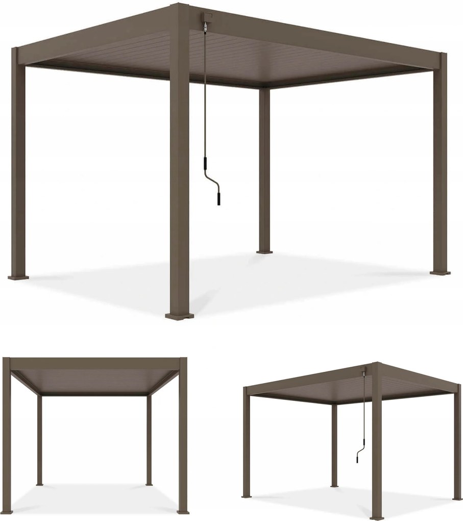 Záhradná pergola na terasu Zastrešenie terasy Elegance 3x4 Taupe Gutroof