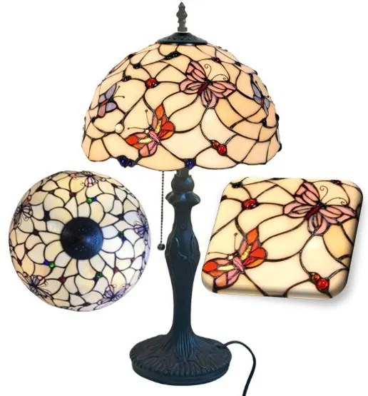 Lampa do spálne Tiffany kolekcia MOTÝLE metal Ø30*42