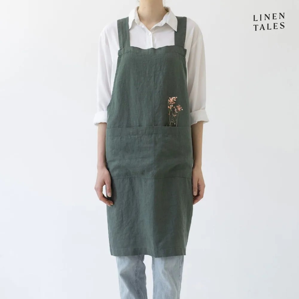 Ľanová zástera Crossback - Linen Tales