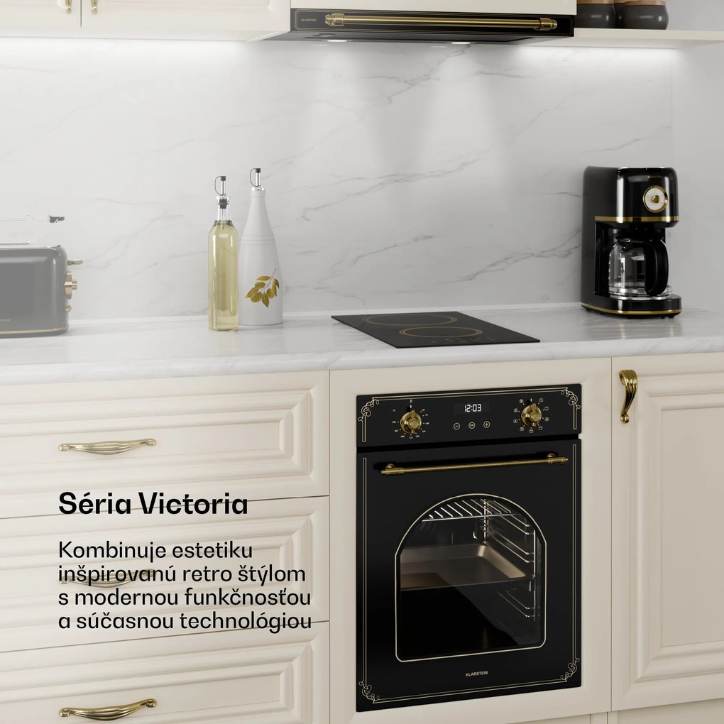 Klarstein Victoria sklokeramická varná doska, 2 zóny, elegantná, nadčasová, 3000 W, 30 cm