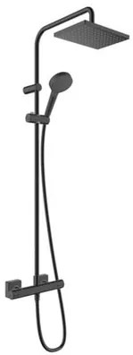 Hansgrohe Vernis Shape sprchový systém na stenu s termostatickou batériou čierny mat 26 097 670