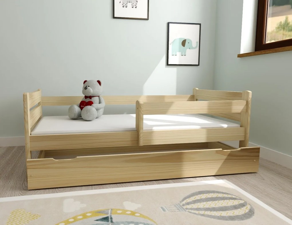 Detská posteľ z masívu borovice EDITA - 200x90 cm - prírodná