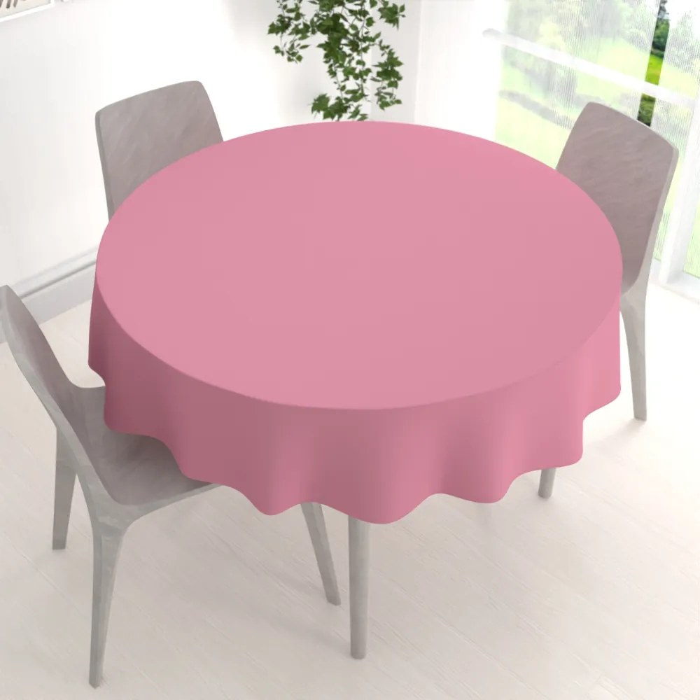 Biante Dekoračný okrúhly obrus Rongo RG-027 Ružový Ø 100 cm