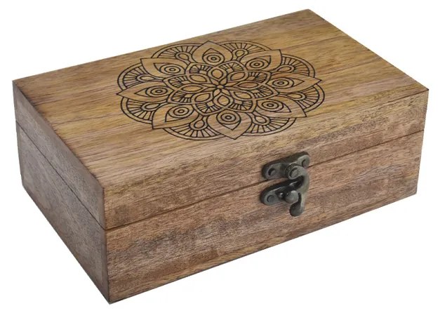 InDecor Box z mangového dreva Mandala, 19 x 11 x 6,5 cm, S
