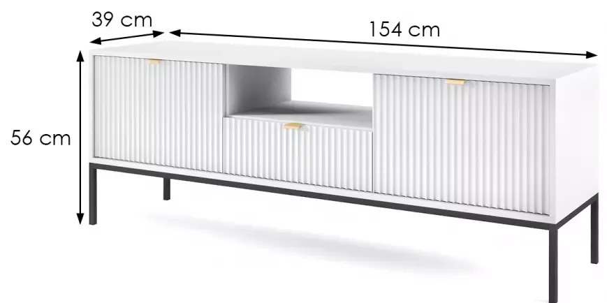 Biely RTV stolík NOVA RTV154
