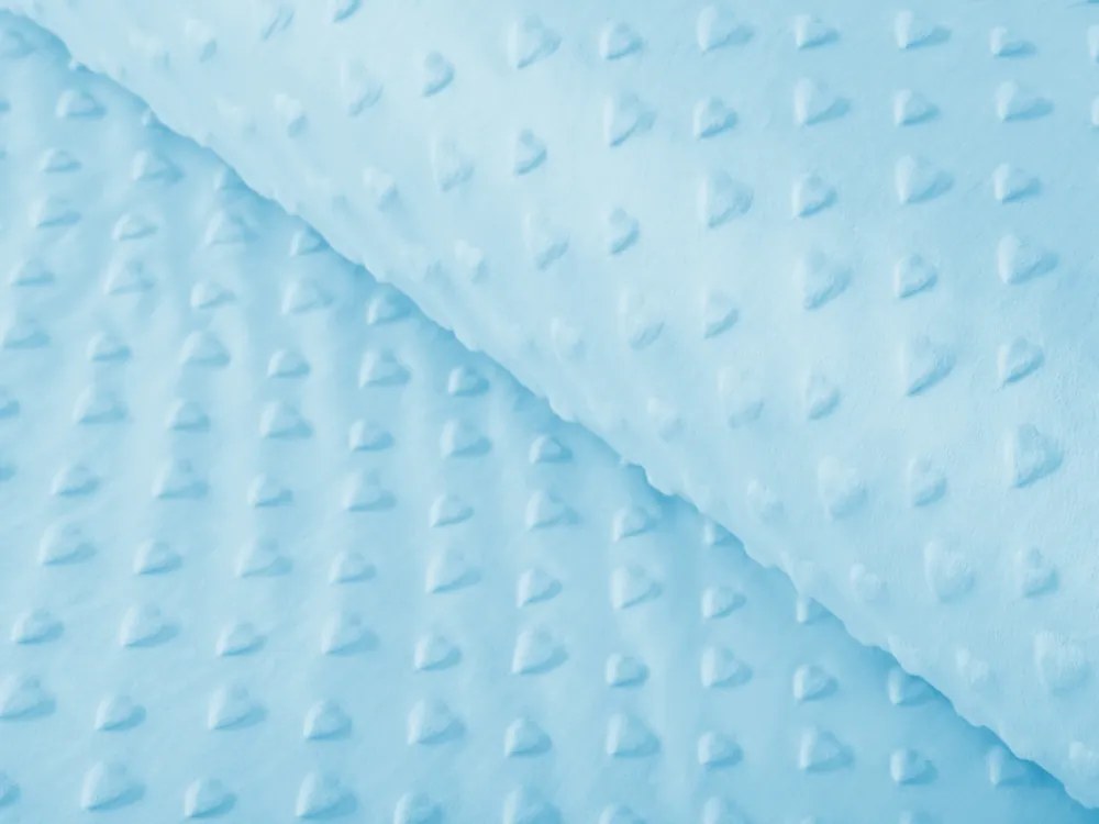 Biante Detská obliečka na vankúš Minky 3D srdiečka MKS-001 Ľadová modrá 70 x 90 cm