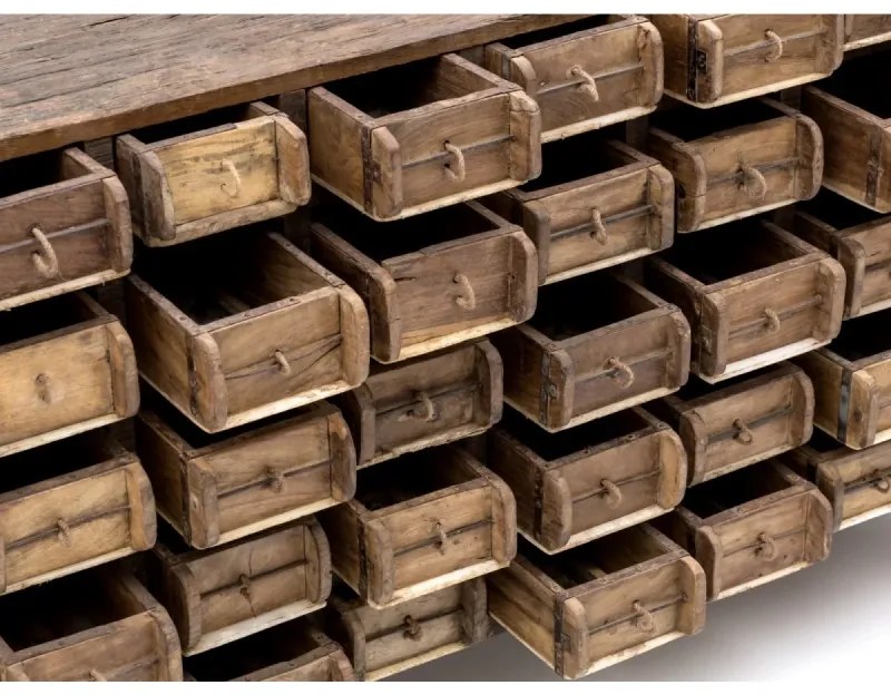furniture-nabytek.cz - Masívny príborník Madurai z recyklovaného dreva, neupravený, hnedý – 150×40×75 cm