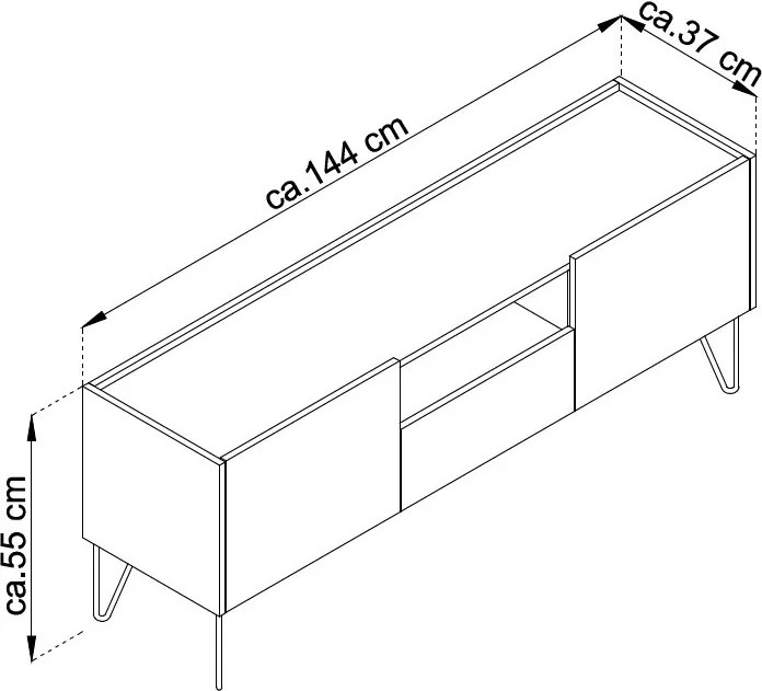 TV skrinka Harmony, čierna/čierny mramor