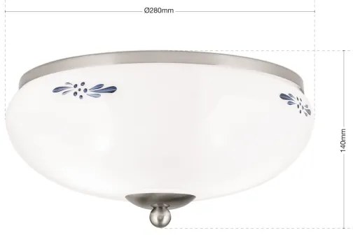 Orion DL 7-673 - Stropné svietidlo LANDHAUS 2xE27/60W/230V pr. 28 cm matný chróm/biela