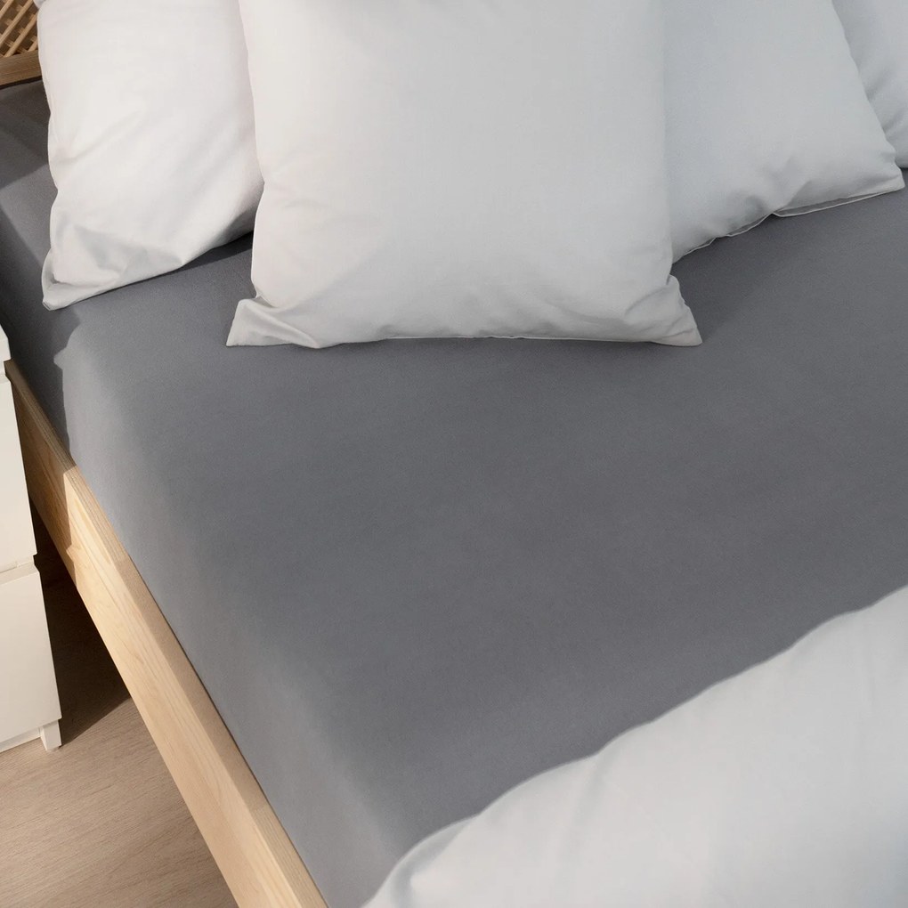 Goldea plachta jersey s napínacou gumou - tmavo sivá 90 x 200 cm