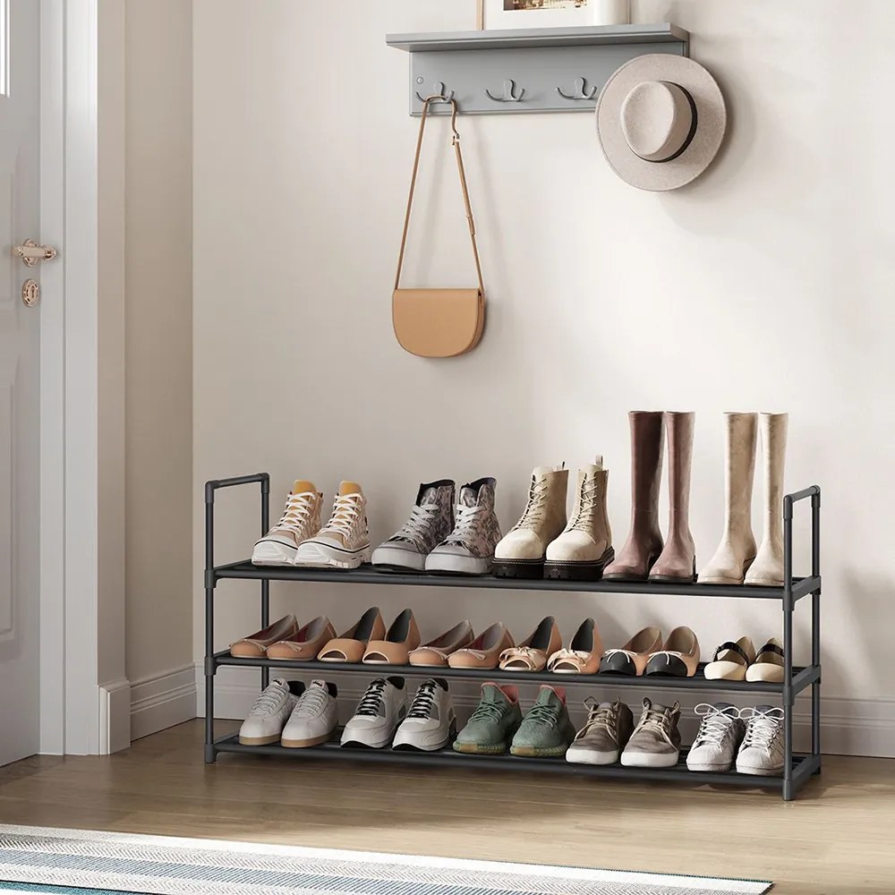 3-poschodový kovový stojan na topánky 116x30x55cm