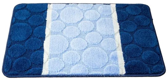 Sada kúpeľňových koberčekov SIENA modrá, pruhy / bodky
