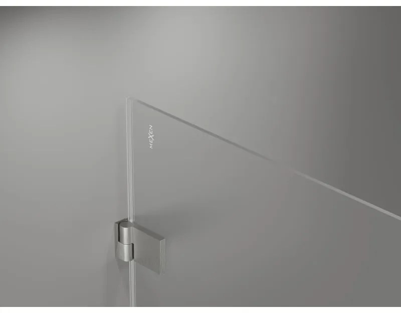 Mexen Lunar-B L, 1-krídlový sprchový kút, pravý, 90 x 80 cm, 8mm číre sklo, brúsená oceľ profil, 832L-090-080-97-00-P