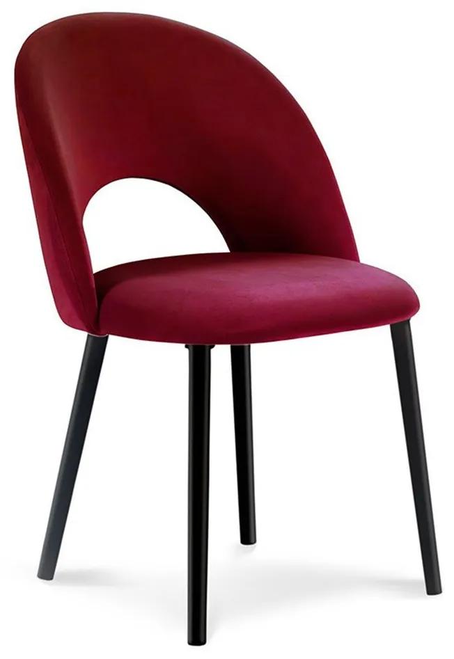 Červená Zamatová stolička Lucia dĺžka 52 × šírka 48 × výška 80 cm MILO CASA