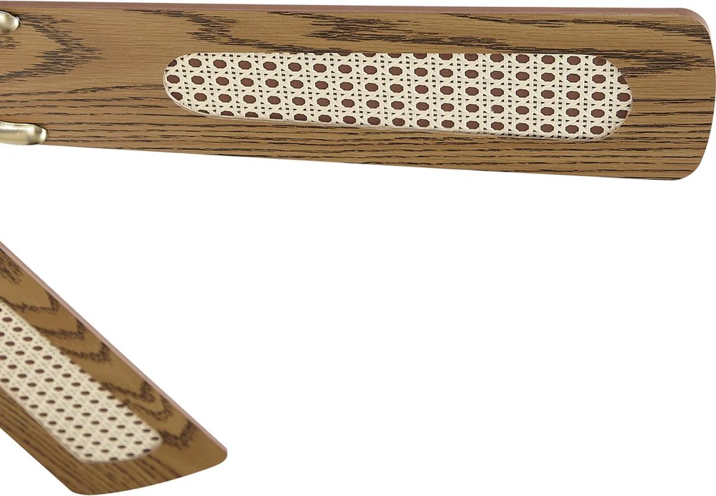 Mosadzný stropný ventilátor s potlačou dreva a ratanom 105 cm s ťahovým spínačom - Mistral Lia