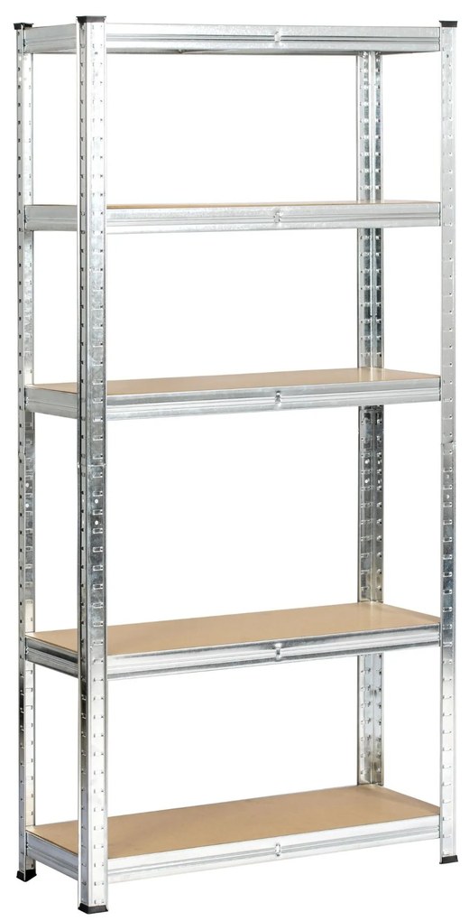 Sada 2 ks kovových regálů REGMET 70x30x154 cm stříbrná