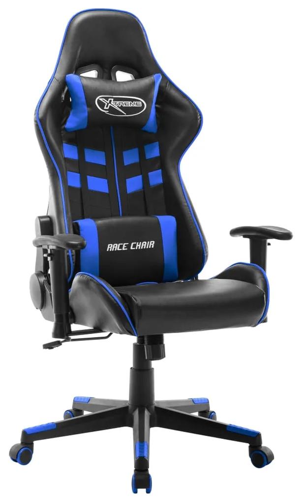 Herná stolička čierno-modrá umelá koža