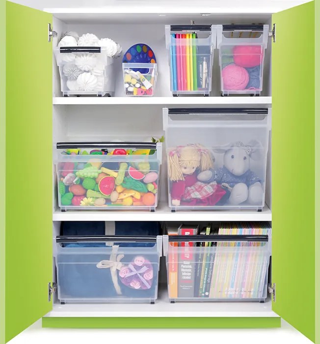 Prosperplast Úložný box, úzký s madlem, systémový NUK, 38x38x38, 44l