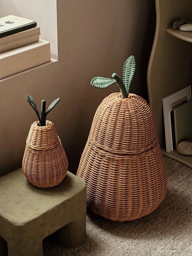 Ferm Living Prútený košík s vekom Pear