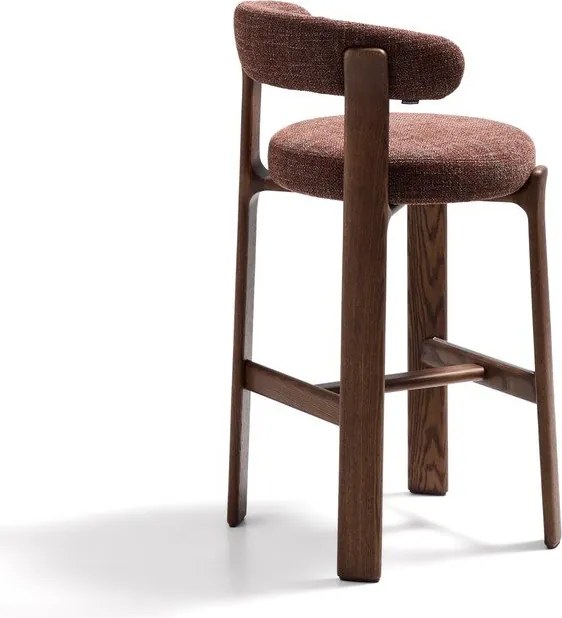 Hnedá/v tmavo prírodnej farbe barová stolička z jaseňového dreva (výška sedadla 75 cm) Granite – Kave Home