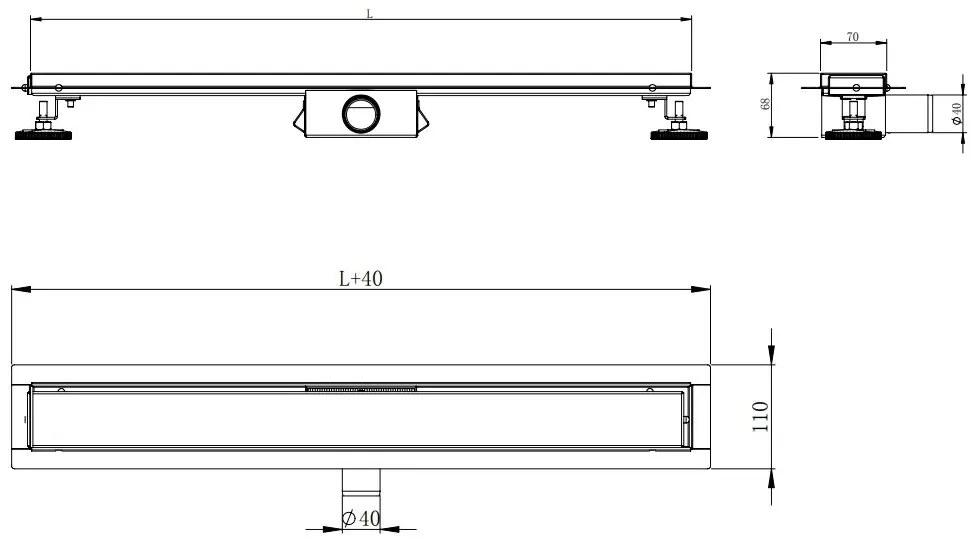 Sprchový žľab MAXMAX GRID