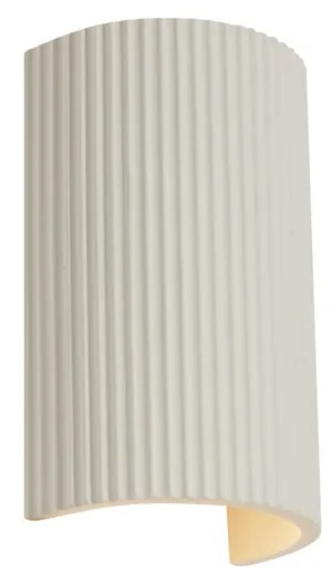 Škandinávske nástenné svietidlo béžové polkruhové 2-svetlá - Plaster