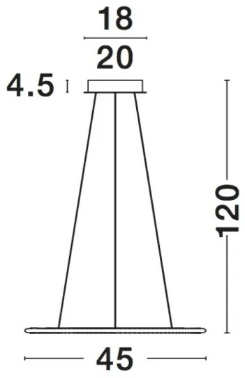 LED luster Livorno 45 Chrome