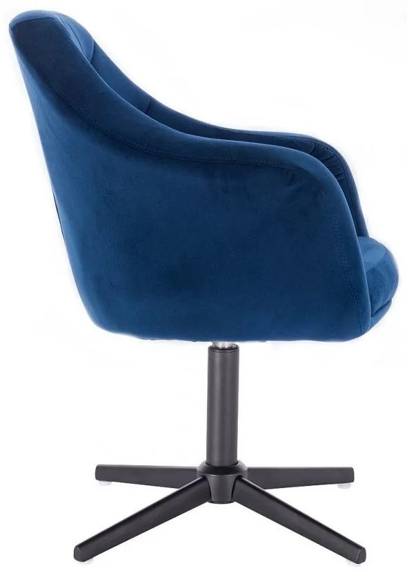 LuxuryForm DESIGN Kreslo ANDORA VELUR na čiernom kríži - modré