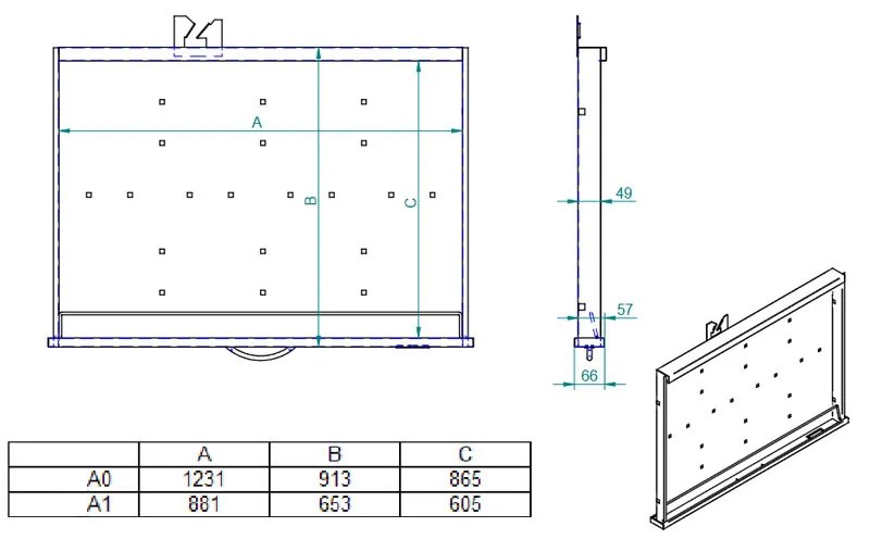 Skriňa na výkresy, 10 zásuviek A1