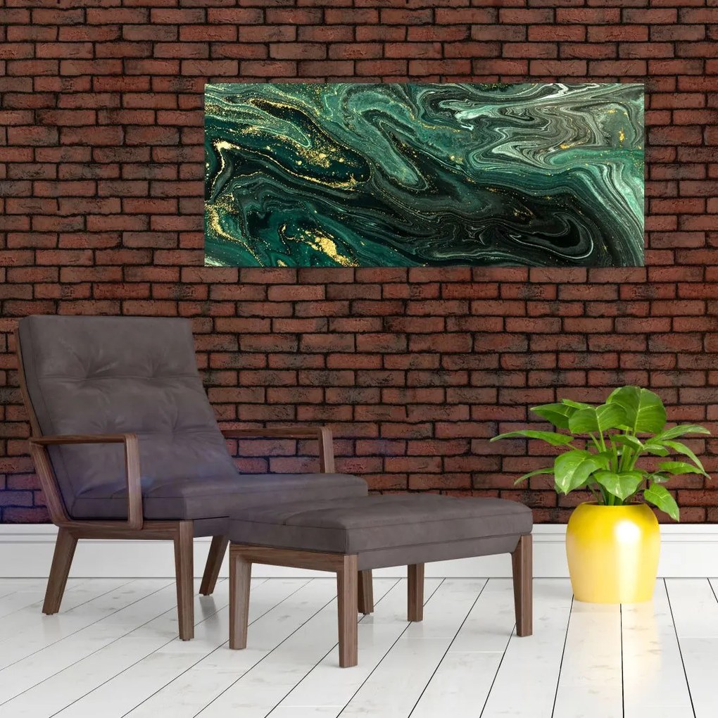 Obraz - Zelený mramor (120x50 cm)