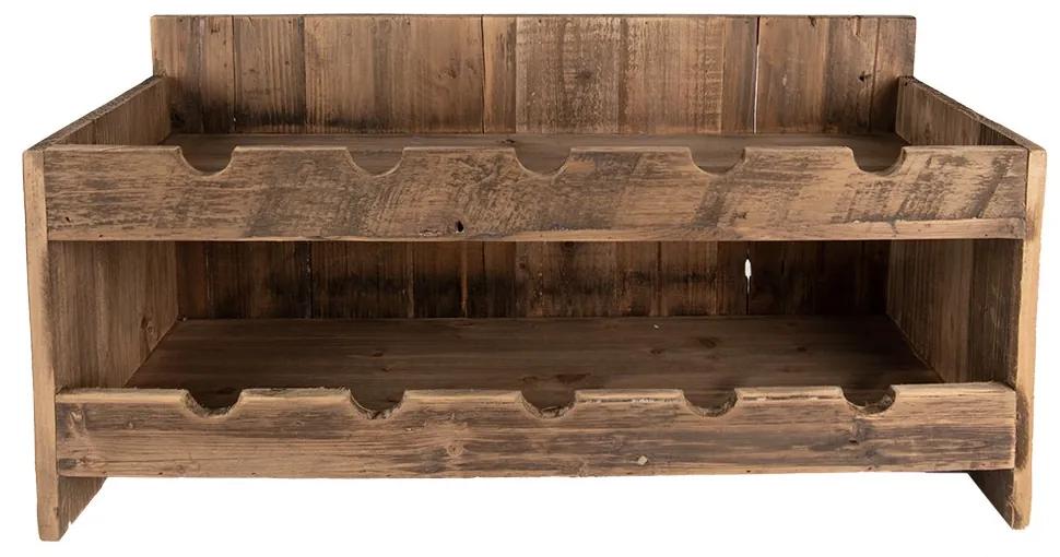 Hnedý antik drevený stojan na víno - 65*28*33 cm