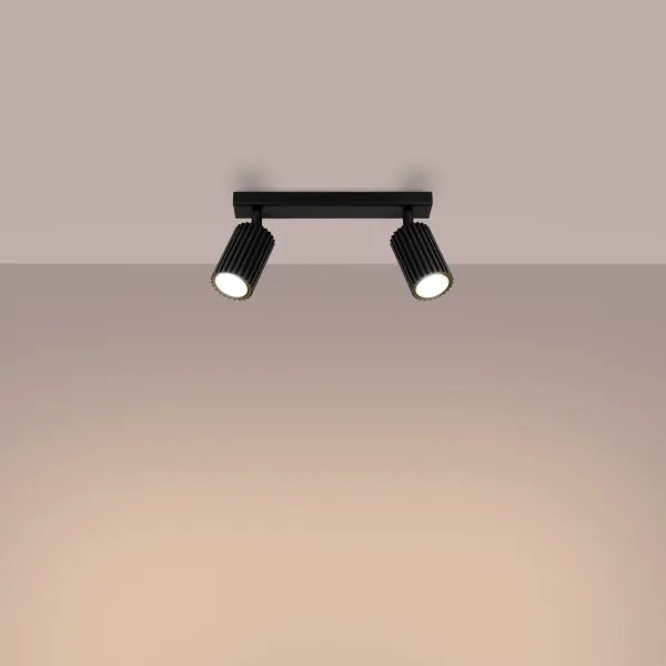 Sollux SL.1580 - Bodové svietidlo KARBON 2xGU10/10W/230V čierna