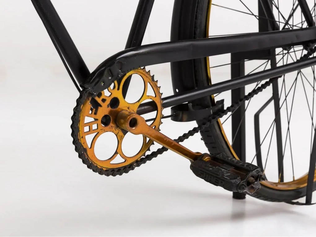 furniture-nabytek.cz - Lakovaný konzolový stůl Bike z kovu, černý – 185×45×90 cm