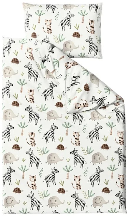 Krepové obliečky do postieľky Renforcé JUNGARI krémové Rozmer obliečky: 45 x 65 cm | 90 x 140 cm