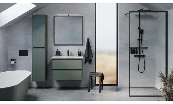 Kúpeľňová skrinka s umývadlom MOLDE 80 cm zelená