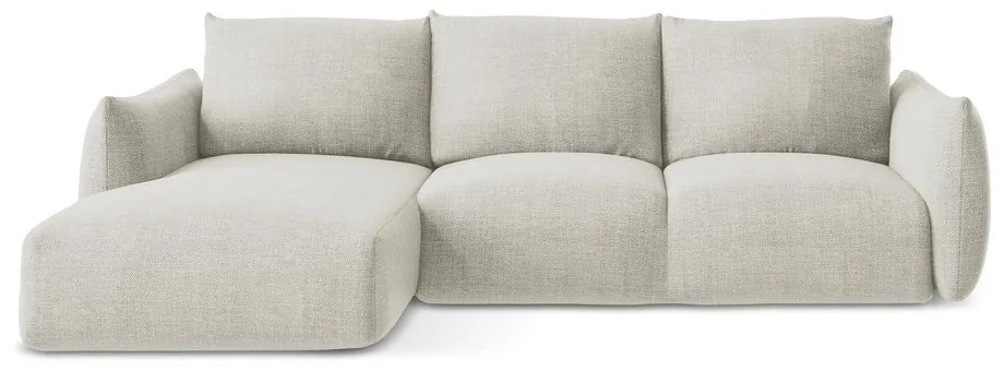 Béžová rozkladacia rohová pohovka (ľavý roh/s leňoškou) Leila – Makamii