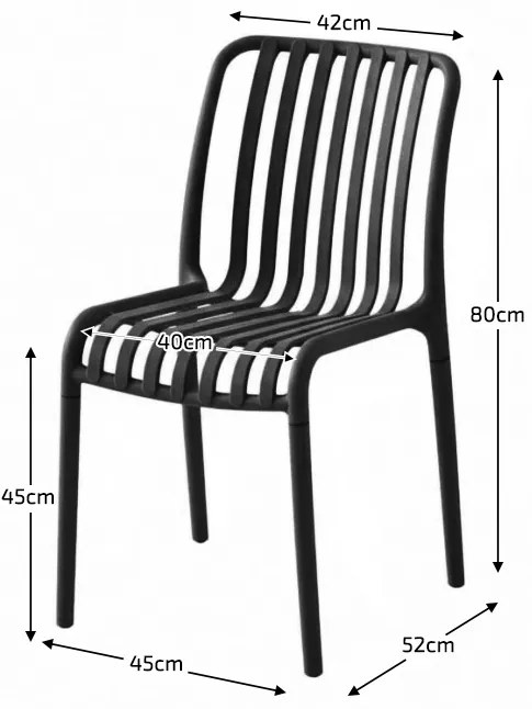 Plastová stolička TREGO, antracitová
