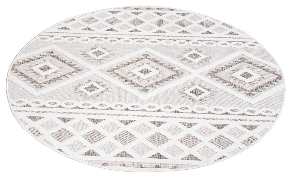 Dekorstudio Okrúhly terasový koberec SANTORINI - 435 krémový Priemer koberca: 120cm
