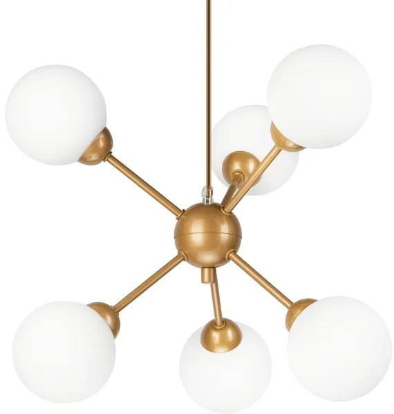 Luster na tyči RUBBY BALL 6xG9/5W/230V zlatá