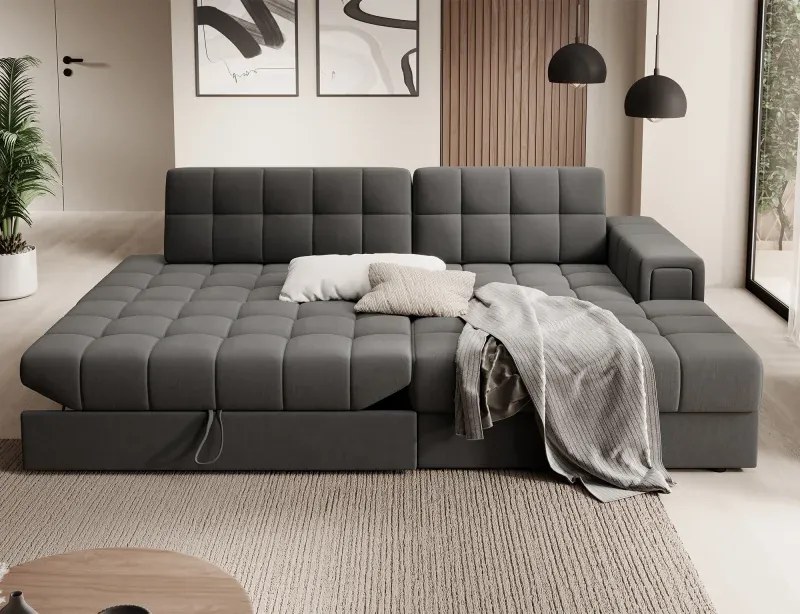 Sedacia súprava Katrin, pravá, sivá (sola 06)