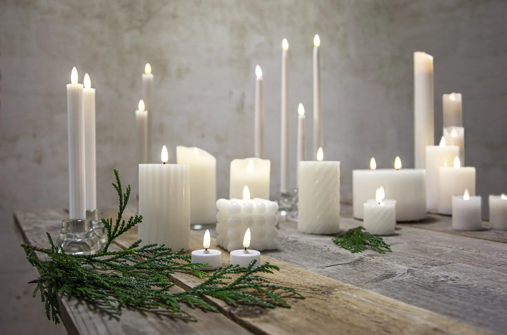 STAR TRADING LED svíčka Flamme Slim White 38 cm – set 2 ks + dálkový ovladač