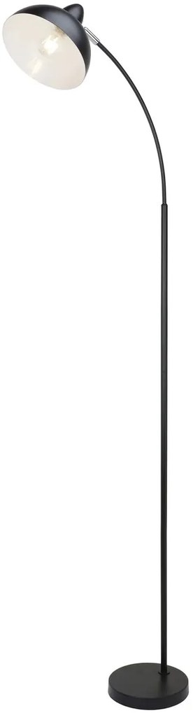 RABALUX Moderná stojaca oblúková lampa DARON, 1xE27, 40W, matná čierna