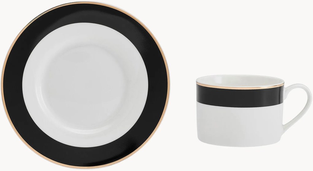 Šálky na čaj's podšálkami Luxe, 2 ks