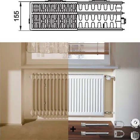 Kermi Therm X2 Profil-kompakt doskový radiátor pre rekonštrukcie 33 954 / 1100 FK033D911